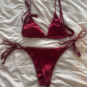 Elegant Burgundy Bikini Set